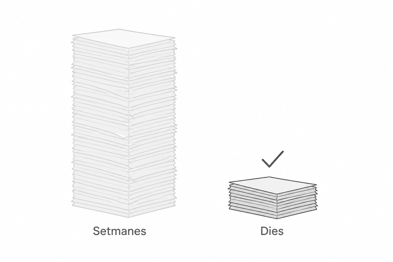 Dues piles de feina, una de setmanes i una de dies.